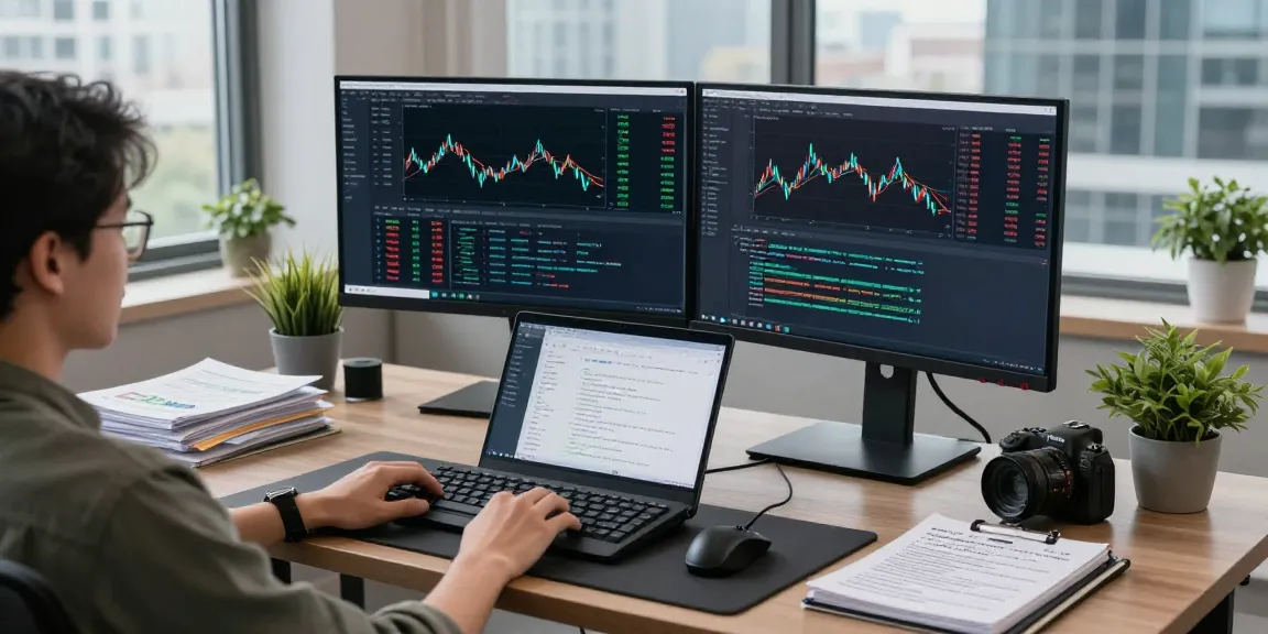 Taiwan quant trading stock API development workspace with real-time market data and coding setup.