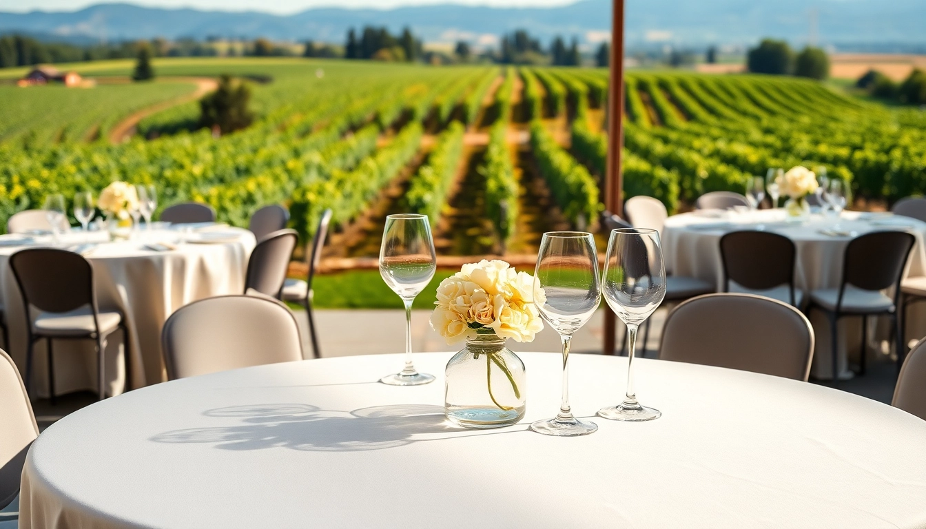 Showcasing corporate events winery Sacramento with elegant outdoor settings and scenic vineyard views.