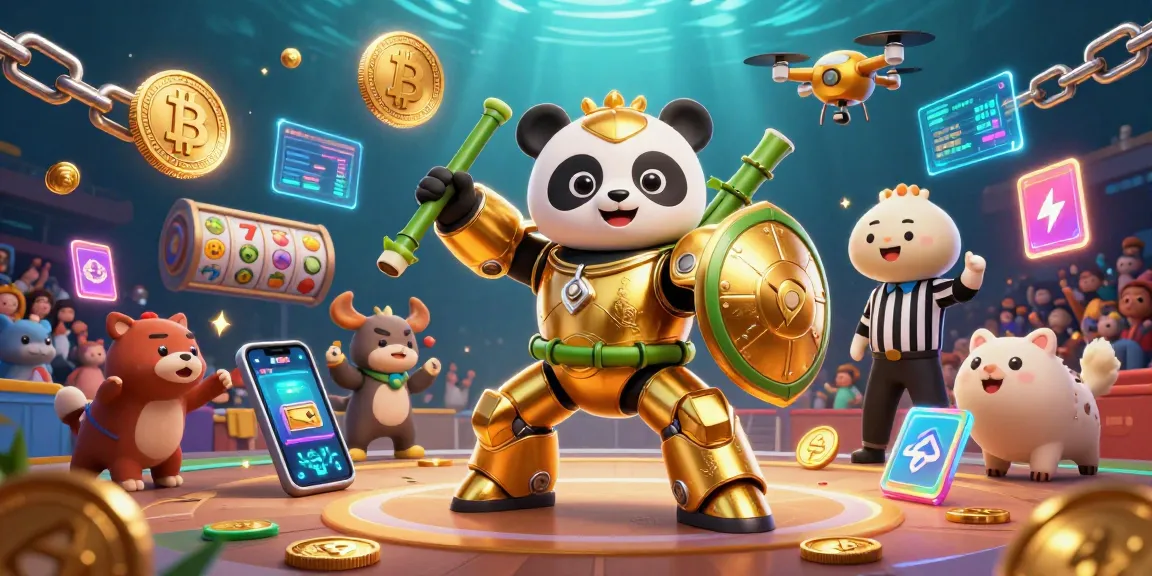 Vivez le meilleur casino en ligne France avec cette illustration dynamique de panda et robot au cœur d'un combat captivant.