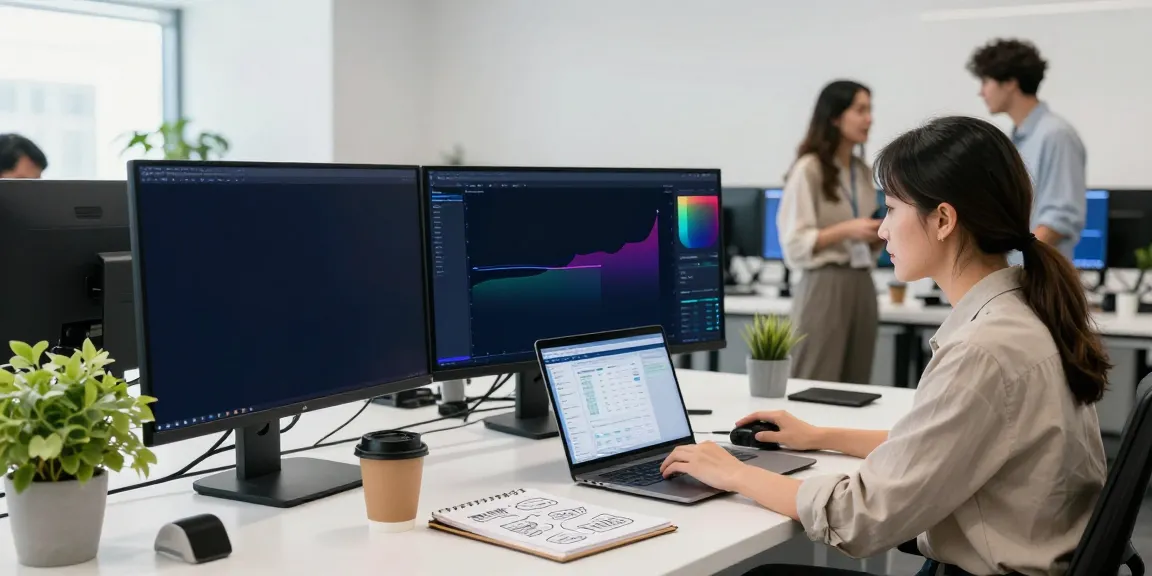 Digital marketing expert analyzing instant indexing metrics in a modern office