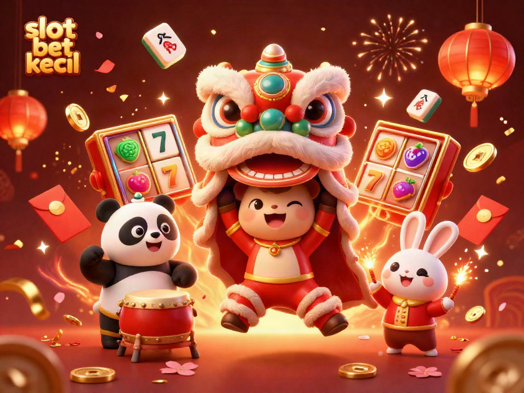 Experience the excitement of slot bet kecil with vibrant characters in a festive casino scene.