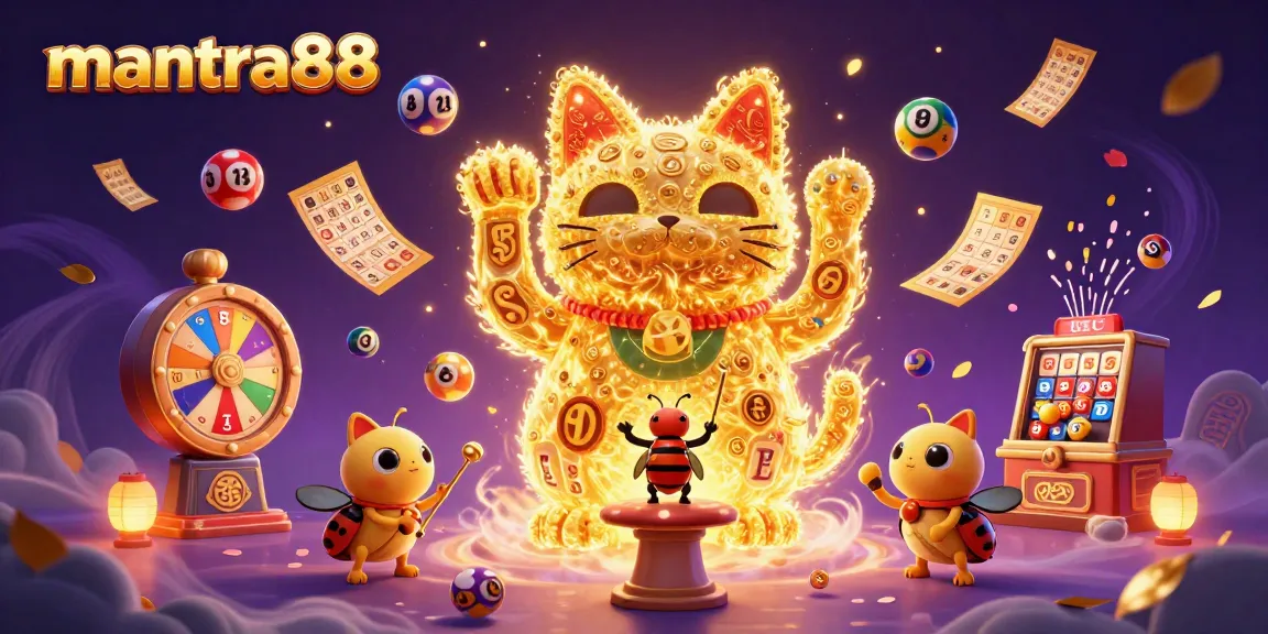 Experience mantra88's vibrant casino adventure with a lucky cat and dynamic gaming elements.