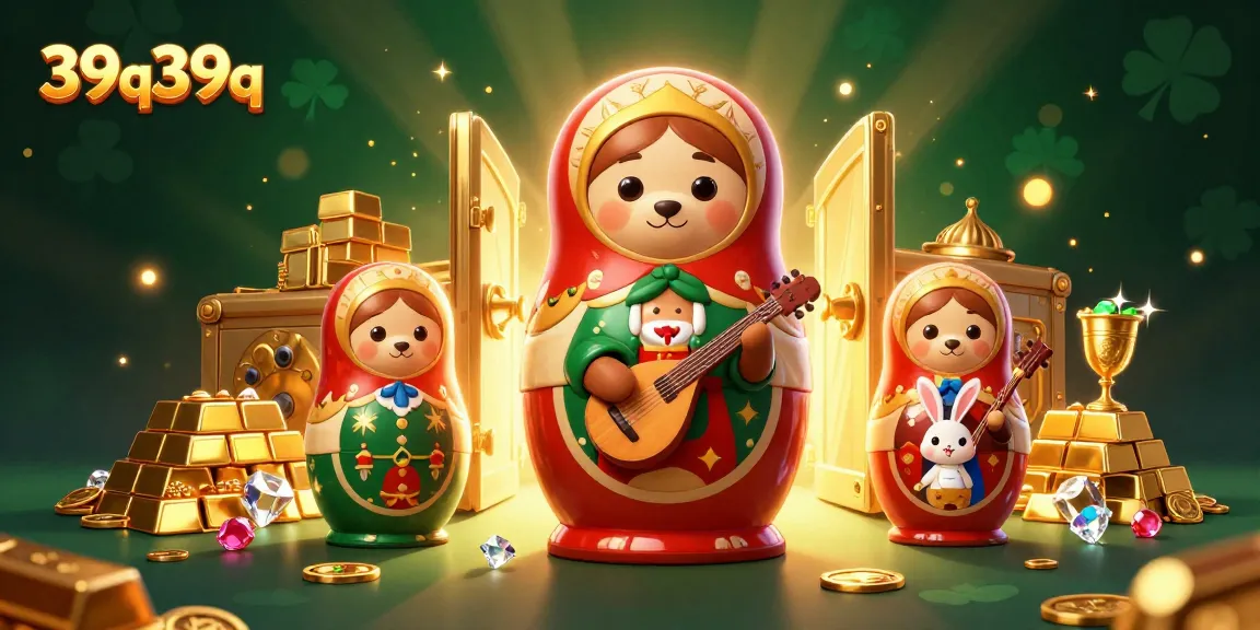 Ganhe com 39q39q em cena vibrante de cassino com ursos e um coelho tocando balalaika.