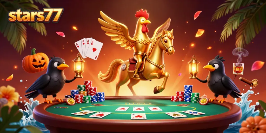 Raih kemenangan di stars77 dengan kasino bertema yang menampilkan karakter unik dan elemen perjudian menarik