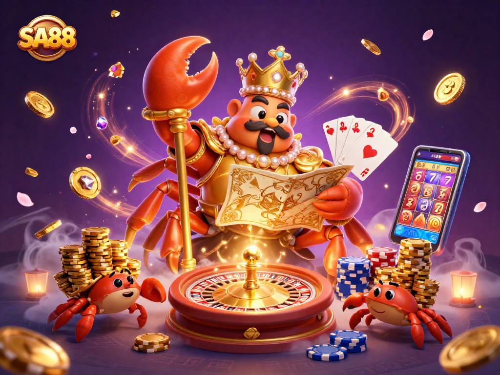 Experience thrilling gaming excitement with SA88's lavish golden crab emperor and dynamic casino action.