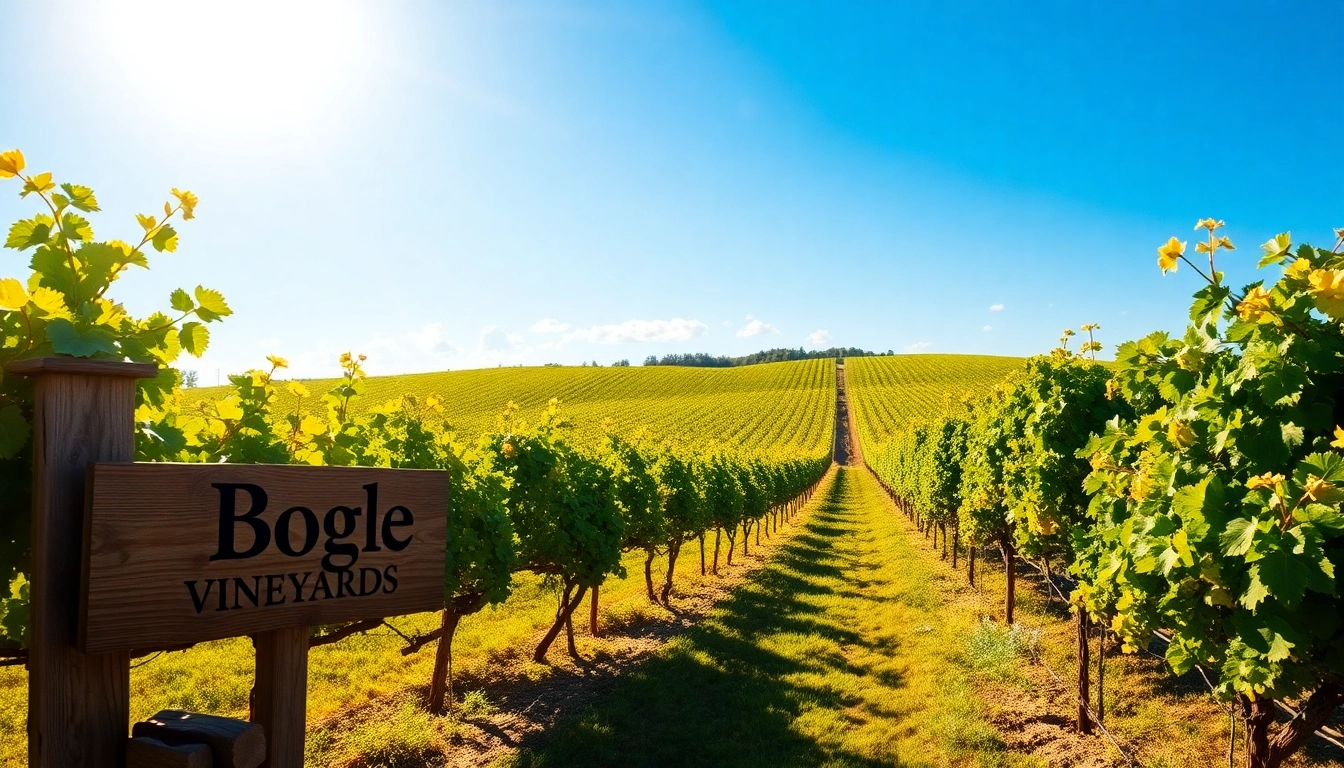 Experience the beauty of bogle vineyards clarksburg with sunlit grapes and rolling hills.