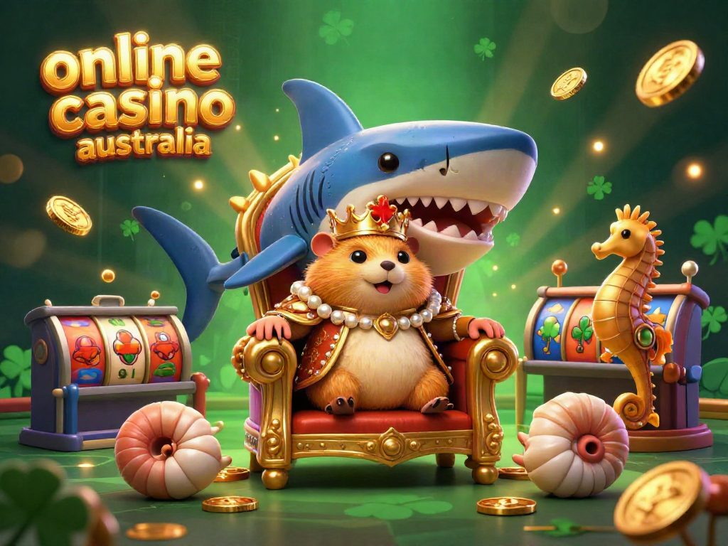 Experience the excitement of online casino Australia with a regal hamster king and dynamic gaming elements.