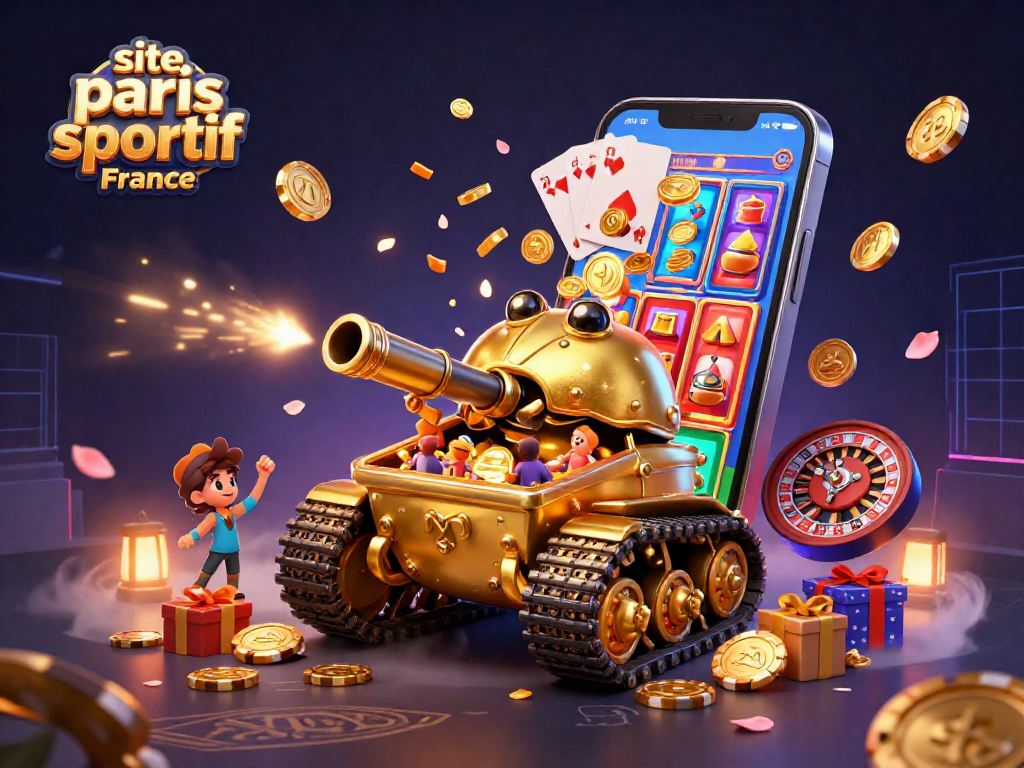 Pariez sur site paris sportif France avec ce tank à échelle miniature, révélant un casino animé à l'intérieur.