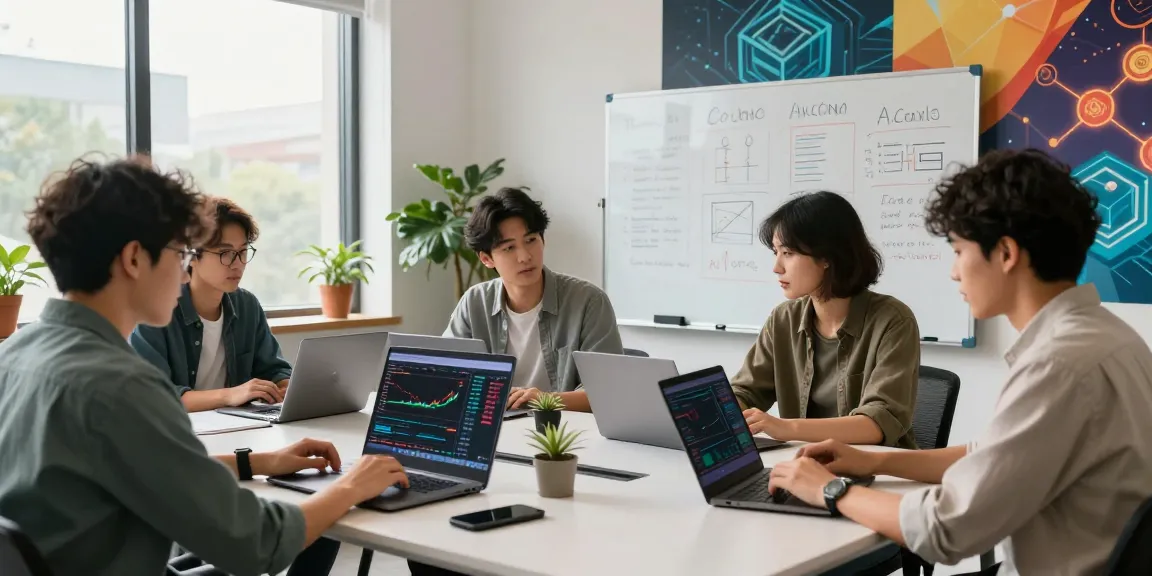 AiCoin图表分析界面与多个设备的现代工作空间