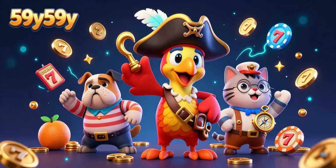 Engage with 59y59y's vibrant casino scene where luck meets excitement amidst jackpot reels and adventure.