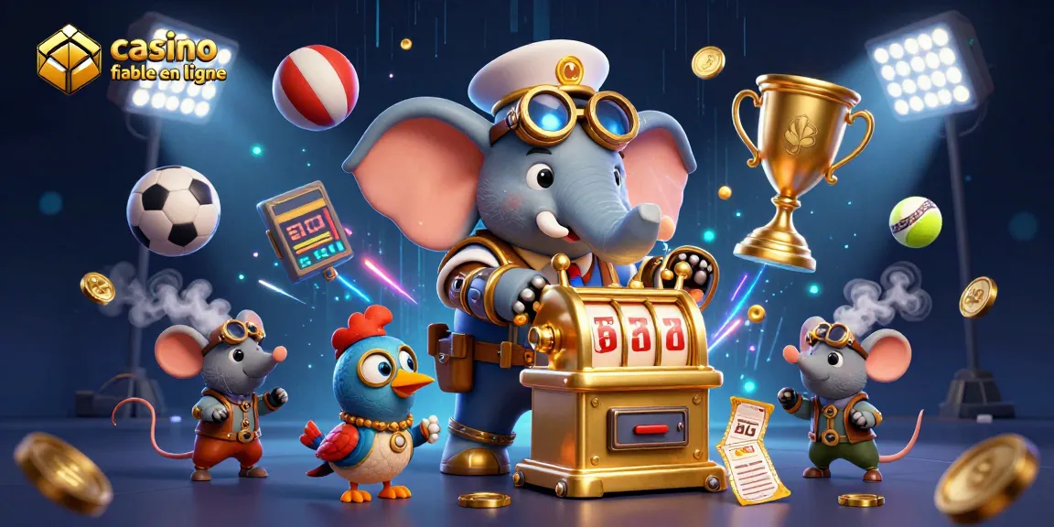 Joue au casino fiable en ligne avec des machines à sous dorées et des ballons de sport