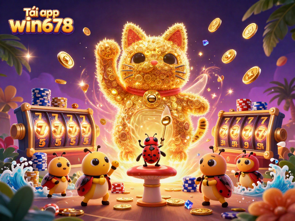 Tải app win678 to experience thrilling slot machine excitement with dazzling game elements and vibrant colors