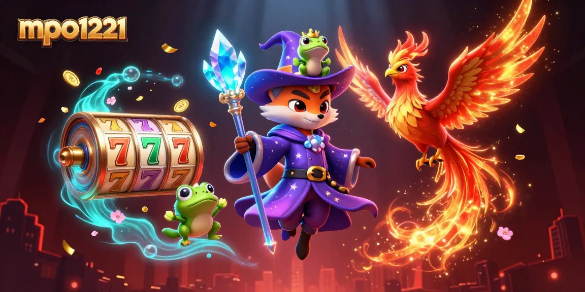 Engage in mpo1221 magic with a wizard fox, phoenix, and vibrant slot elements in a fantasy casino
