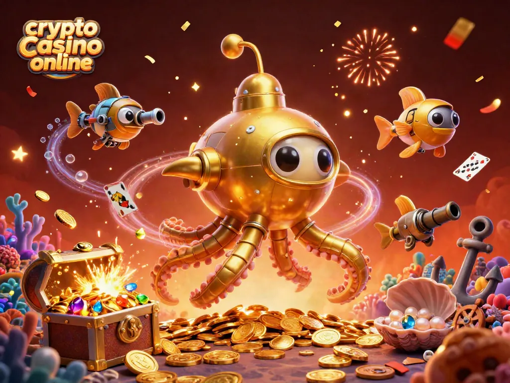 Scopri il mondo del crypto casino online con un'illustrazione vibrante e ricca di dettagli.