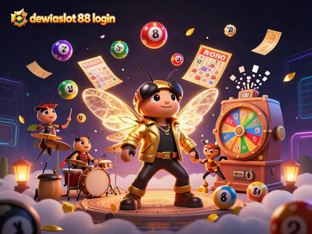 Masuki keseruan dewataslot888 login dengan karakter kartun unik dan elemen permainan yang dinamis.
