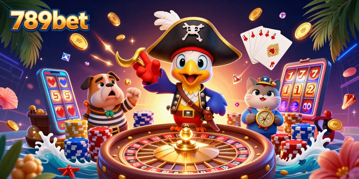 Engage in thrilling gaming adventures with 789bet in this vibrant 3D casino illustration.